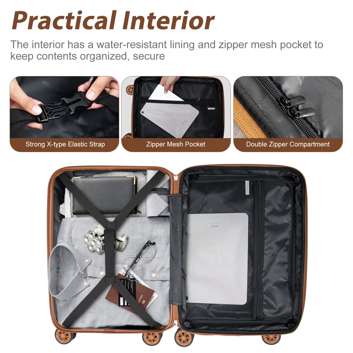 SUNSPIRE 22 Inch Carry On Luggage