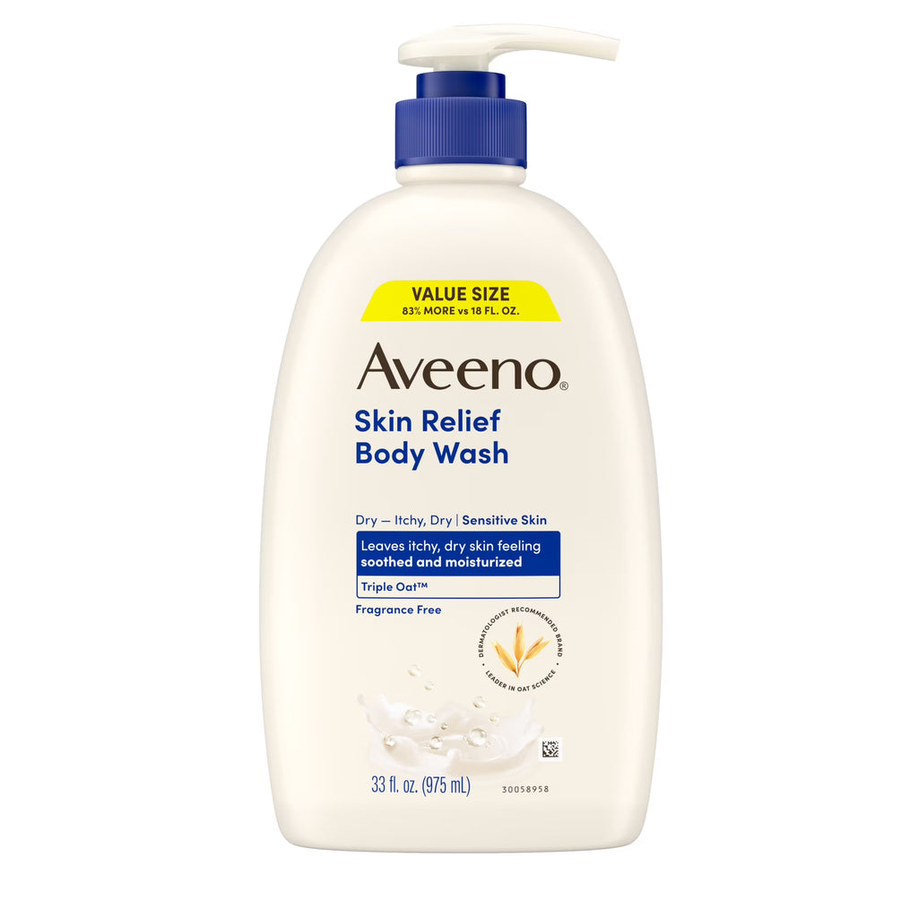 Aveeno Skin Relief Body Wash Soap, Fragrance Free Shower Gel for Sensitive Skin